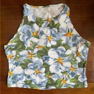 American Apparel Floral Crop Tank Top